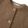 Жилет TEDDY коричневий з гудзиками
