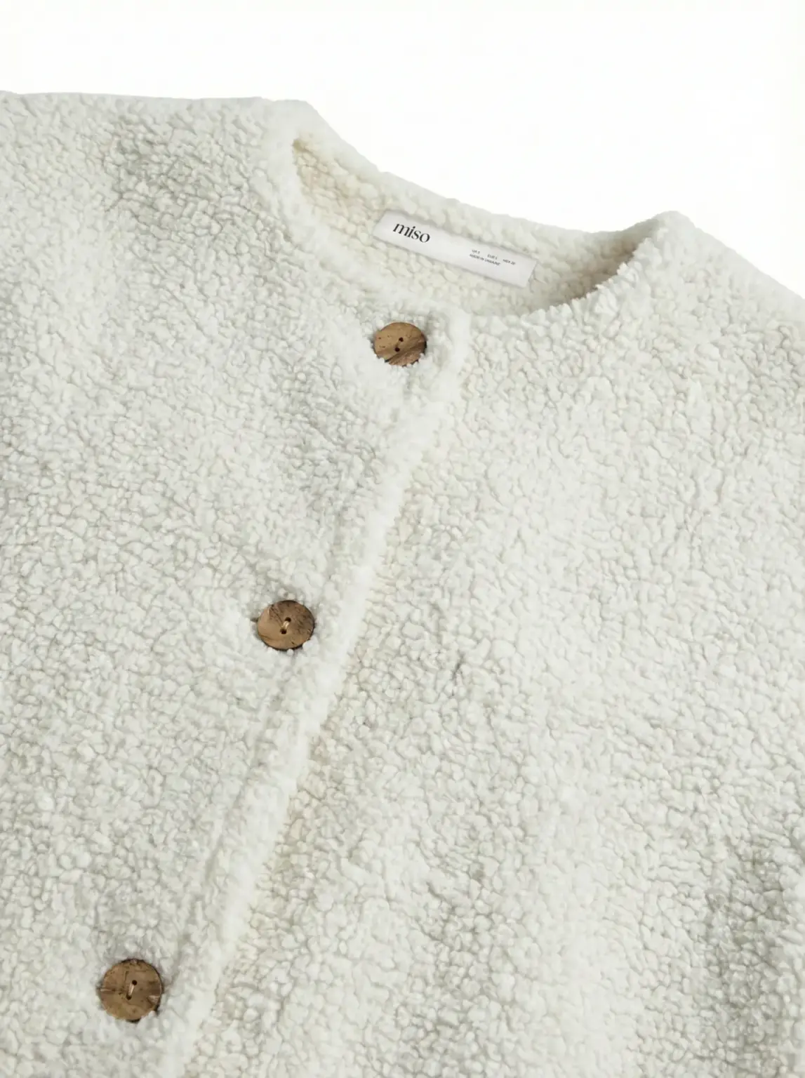 Жилет TEDDY білий з гудзиками