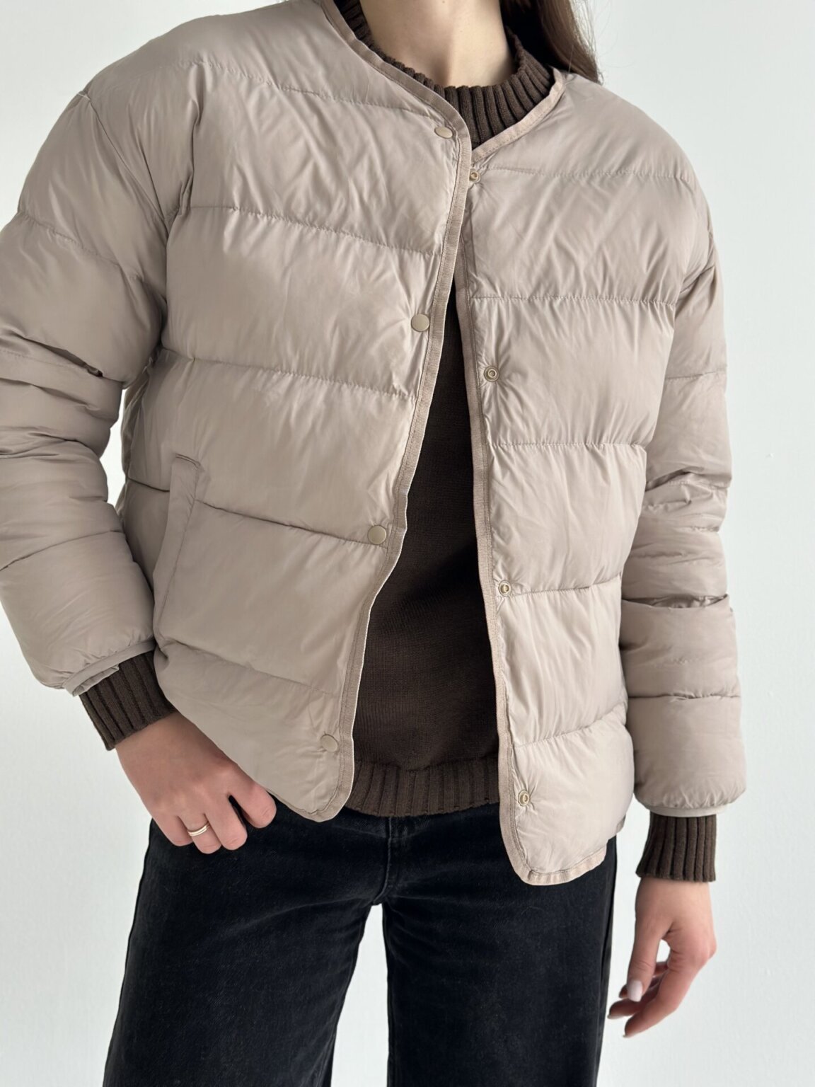 Куртка стьобана дута мокко "onesize"
