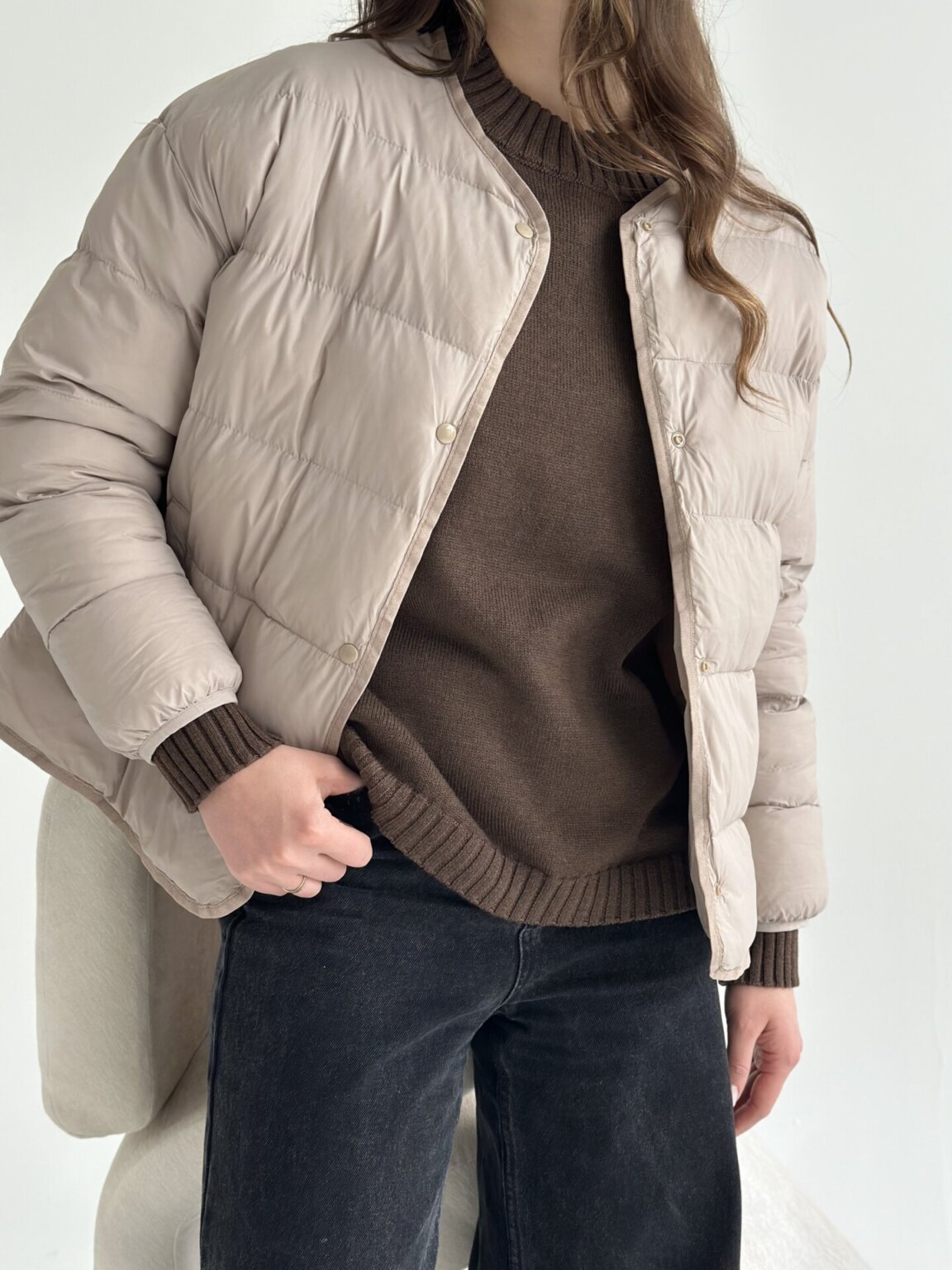 Куртка стьобана дута мокко "onesize"