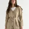 Комплект в'язаний кардиган з поясом та штани бежевий, onesize