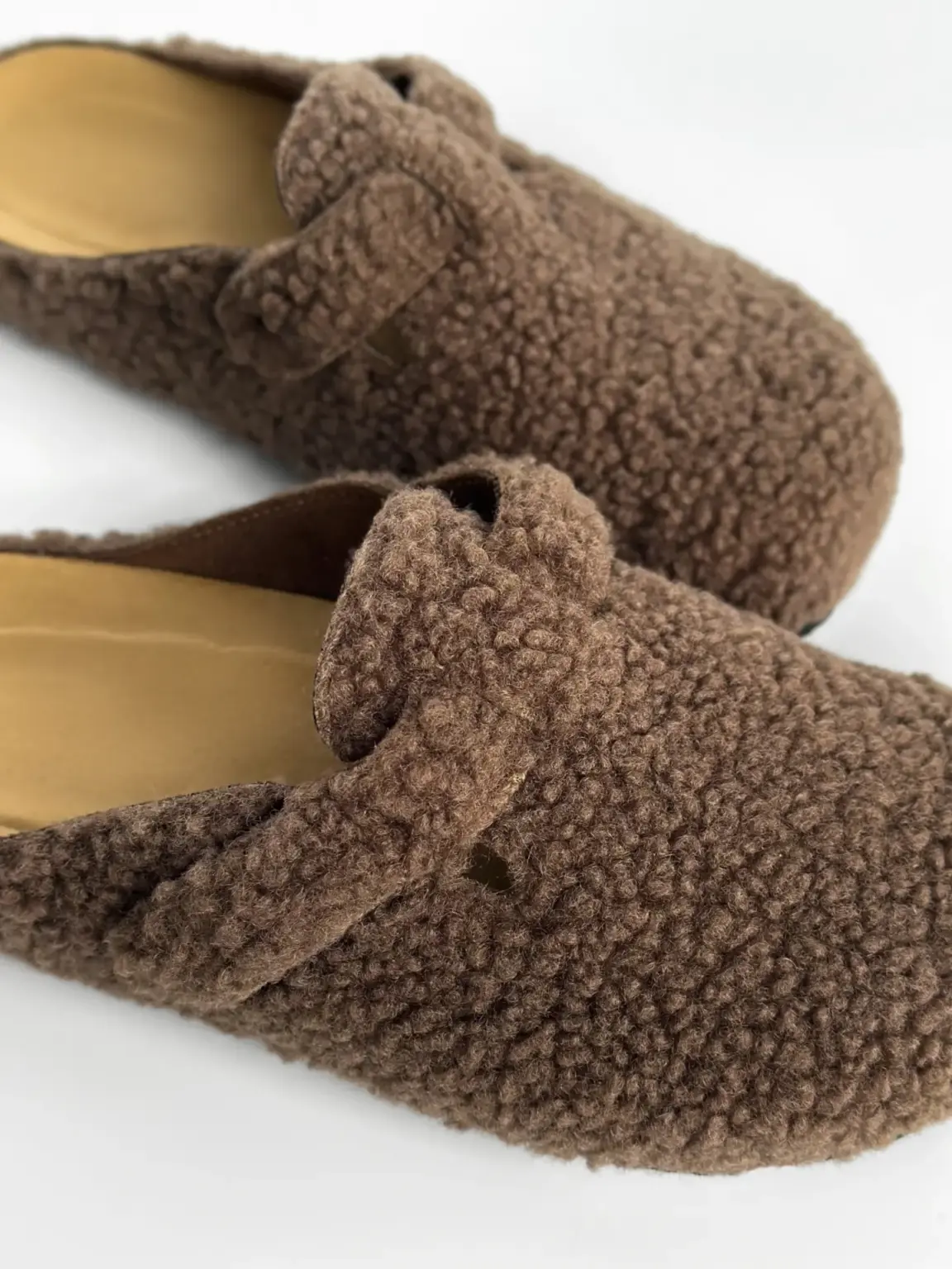 Клоги жіночі Teddy з ремінцем коричневі