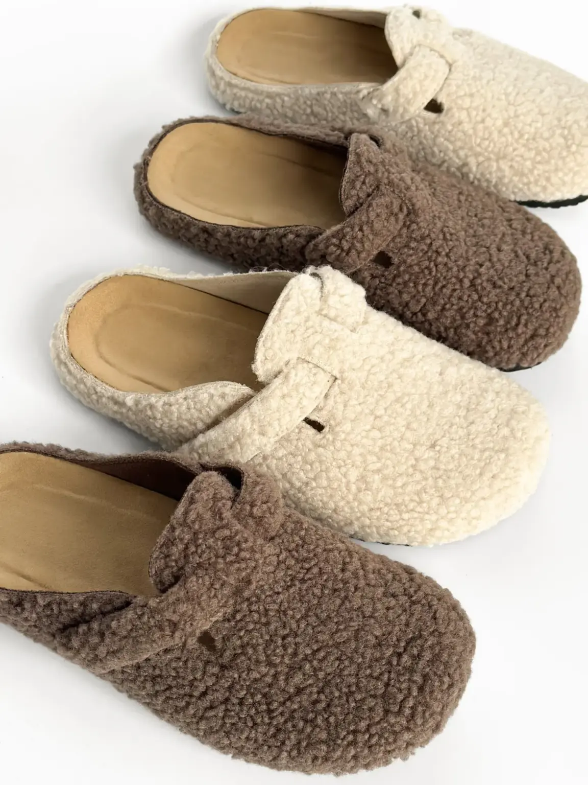 Клоги жіночі Teddy з ремінцем коричневі