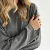 Трикотаж Кулір комплект лонгслів широкий та штани антрацит