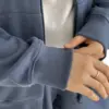 Бавовна Кофта з капюшоном на блискавці трикотаж 3-х. нитка синя