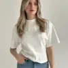Футболка приталена котон біла, SALE (з дефектами)