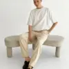 Футболка з білим кантом біла, onesize