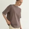 Футболка з білим кантом капучино, onesize
