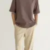 Футболка з білим кантом капучино, onesize