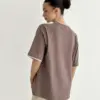 Футболка з білим кантом капучино, onesize