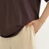 Футболка з білим кантом коричнева, onesize