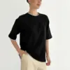 Футболка з білим кантом чорна, onesize