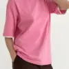 Футболка з білим кантом рожева, onesize