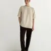 Футболка з білим кантом бежева, onesize