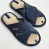 Капці домашні чоловічі HS-VL вельвет Х сині