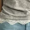 Майка трикотаж з мереживом сіра