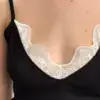 Майка трикотаж з мереживом чорна