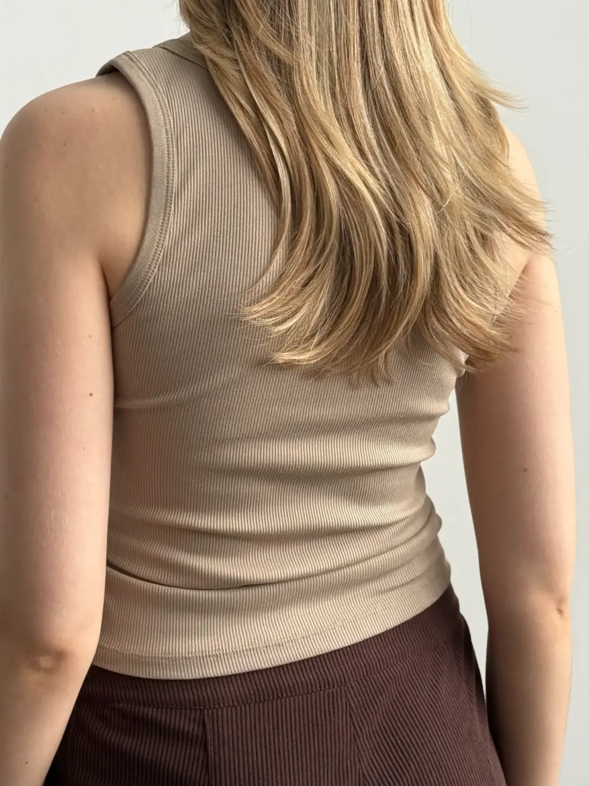 Майка базова рубчик бежева