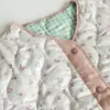 Куртка стьобана у квітку біла onesize, SALE (з дефектами)