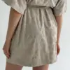 Халат короткий махра жакард квітка бежевий