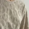 Костюм лонгслів та шорти махра жакард квітка бежевий