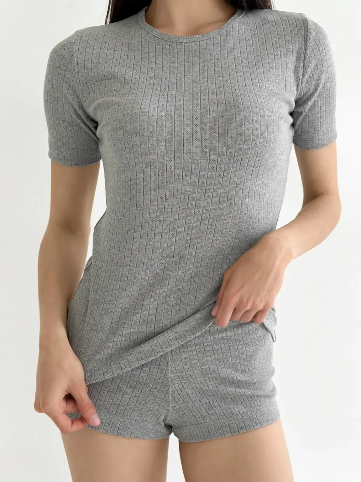 Рібана футболка антрацит