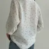 Сорочка муслін сердечко коричневе на молочному