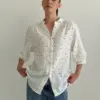 Сорочка муслін сердечко коричневе на молочному