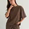 Костюм трикотаж футболка та Штани коричневий
