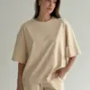 Костюм трикотаж Футболка та Штани бежевий
