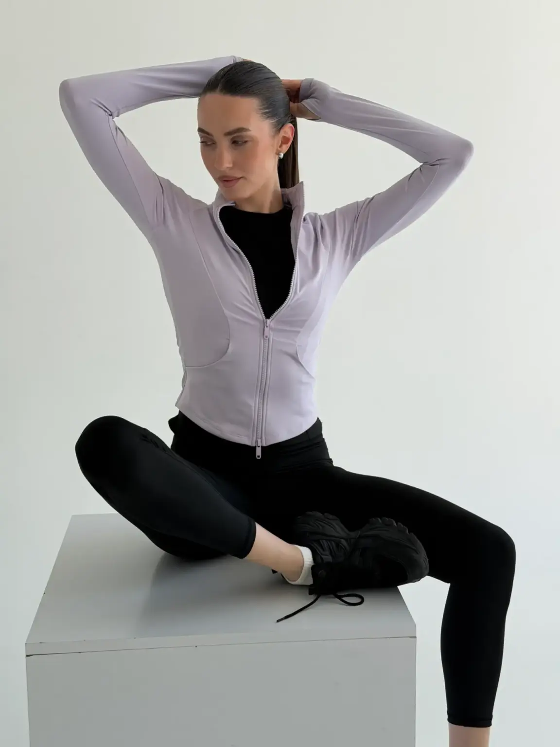 Yoga кофта на блискавці лавандова