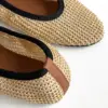 Взуття Балетки жіночі рогожка, плетені молочні PVC
