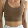 Yoga топ з перехресними бретелями капучино
