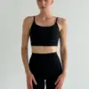 Yoga топ з тонкими бретелями чорний