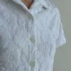 Костюм сорочка з баскою та шорти махра жакард квітка білий